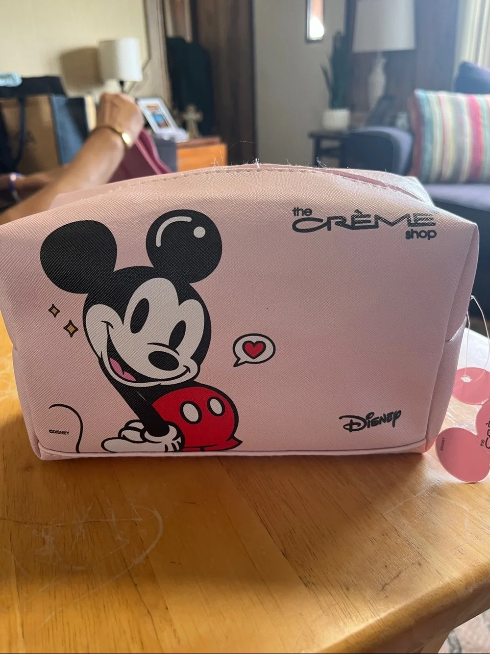 The Crème Shop x Disney Minnie & Mickey Mouse Pink Cosmetic Bag